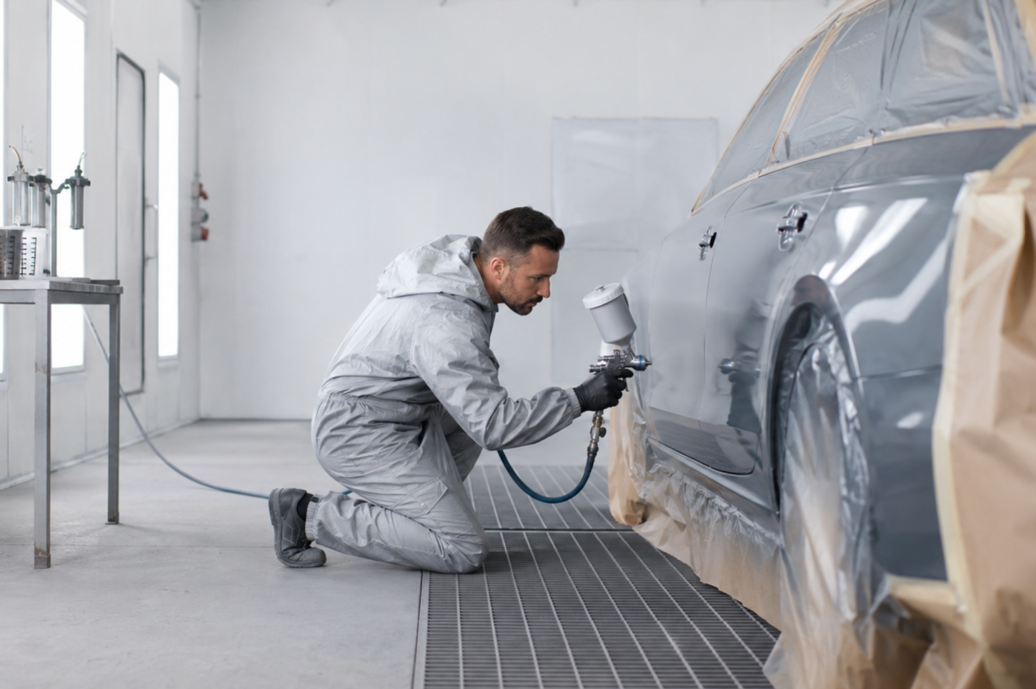 Bildungsgang Carrosseriefachleute Lackiererei mit Fokus auf Lackiertechnik, Oberflächenbearbeitung und Carrosseriearbeiten